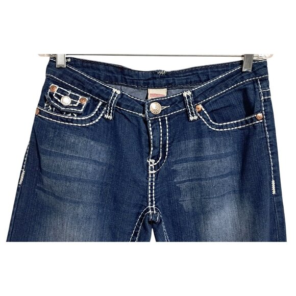 True Religion Womens Size 30 Straight Leg Jeans Size 31 Made In USA Denim - Picture 4 of 8